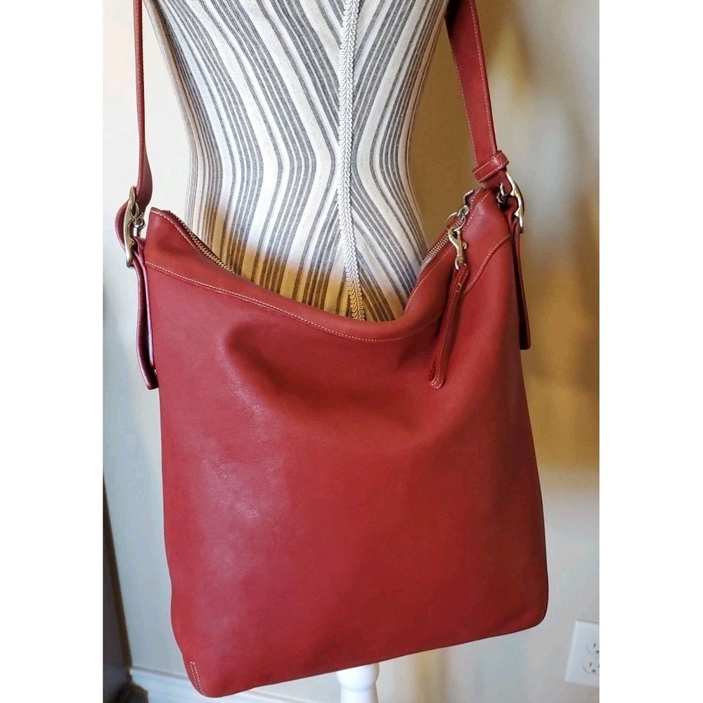 Coach Legacy Hobo Crossbody Bag Vtg 9177 Red Oxblood Duffle W/ Tassel* - Picture 6 of 16